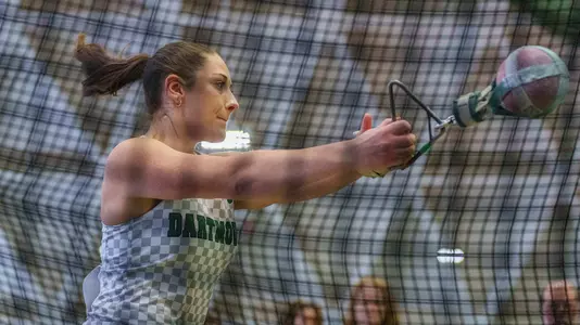 Julia Reglewski throwing on day two of Heps