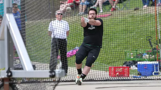 Michael Gabriel competing in men's track and field at UConn