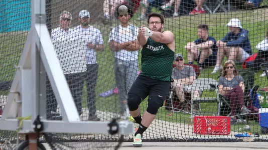 Michael Gabriel competing in men's track and field at UConn