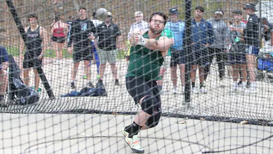 Michael Gabriel competing in men's track and field at UConn