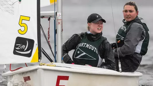 Eliza Crocker and Bella Casaretto sailing in Dellenbaugh Regatta