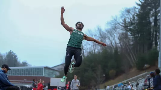 Rahul Batlanki jumping at UConn, April 1, 2023