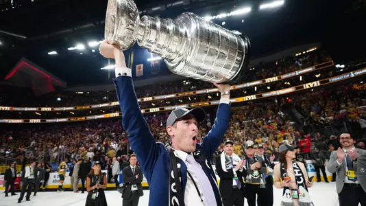 Dustin Walsh with the Stanley Cup, 2023