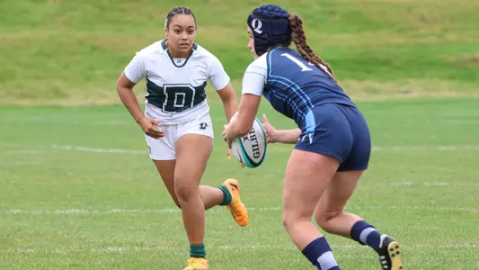 Hehea Pulotu women's rugby action versus Quinnipiac