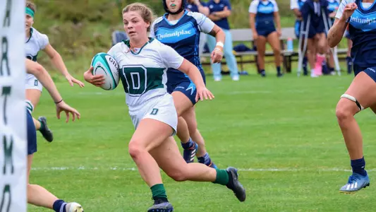 Katie Hansen women's rugby action versus Quinnipiac