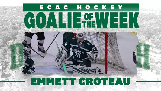 Emmett Croteau ECAC goalie of the week