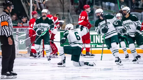 Matt Fusco cellys against Cornell