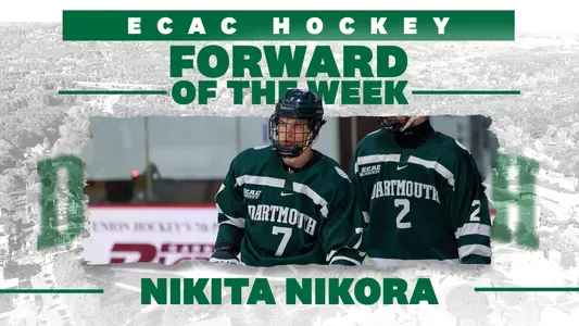 Nikora Named ECAC Hockey Forward of the Week
