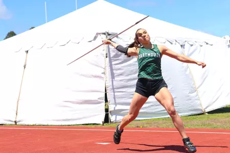 Corinne Ahern throws the javelin