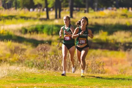 Mia Compton-Engle and Katherine Strong racing at the Maribel Sanchez Invite