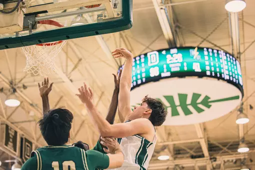 Anton Strelnikov hits a layup against Elms
