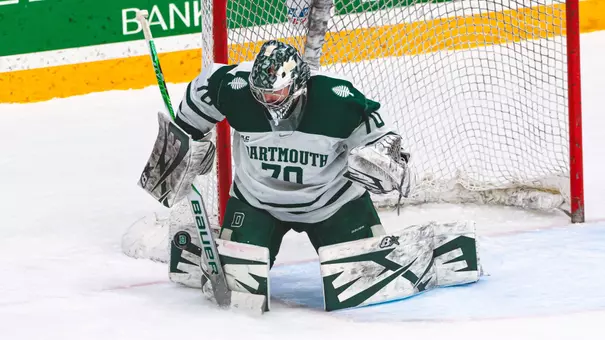 Emmett Croteau makes a save vs Union