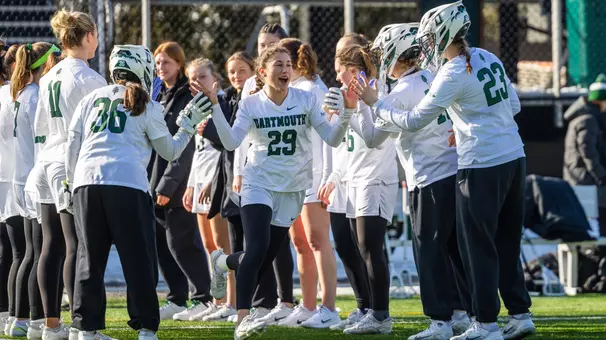 DWLAX Mia Puccio runs on the field for starters