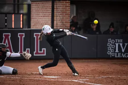 At bat during the Harvard softball game