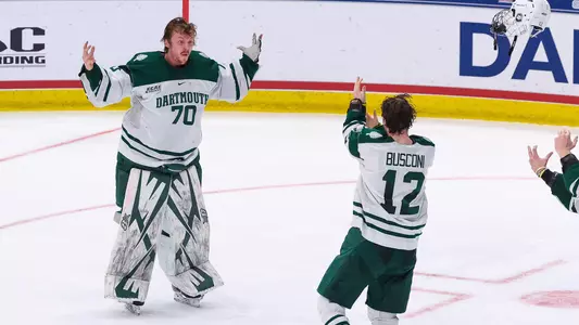 Emmett Croteau and Tim Busconi celly GWG