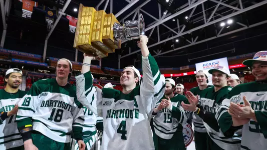 CJ Foley lifts trophy after ECAC Championship