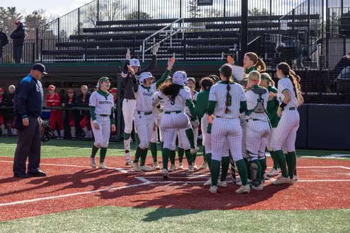 Softball celebrates at home