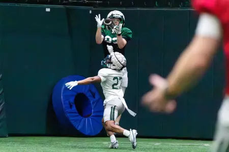 Dartmouth football catch in spring practice
