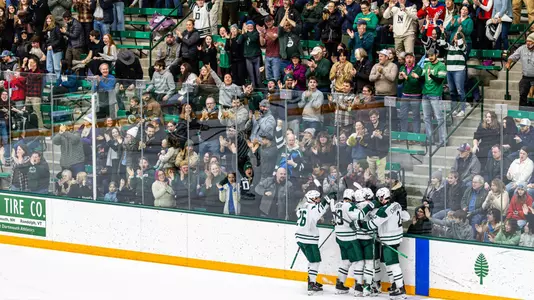 A celebration shot of a full Thompson Arena