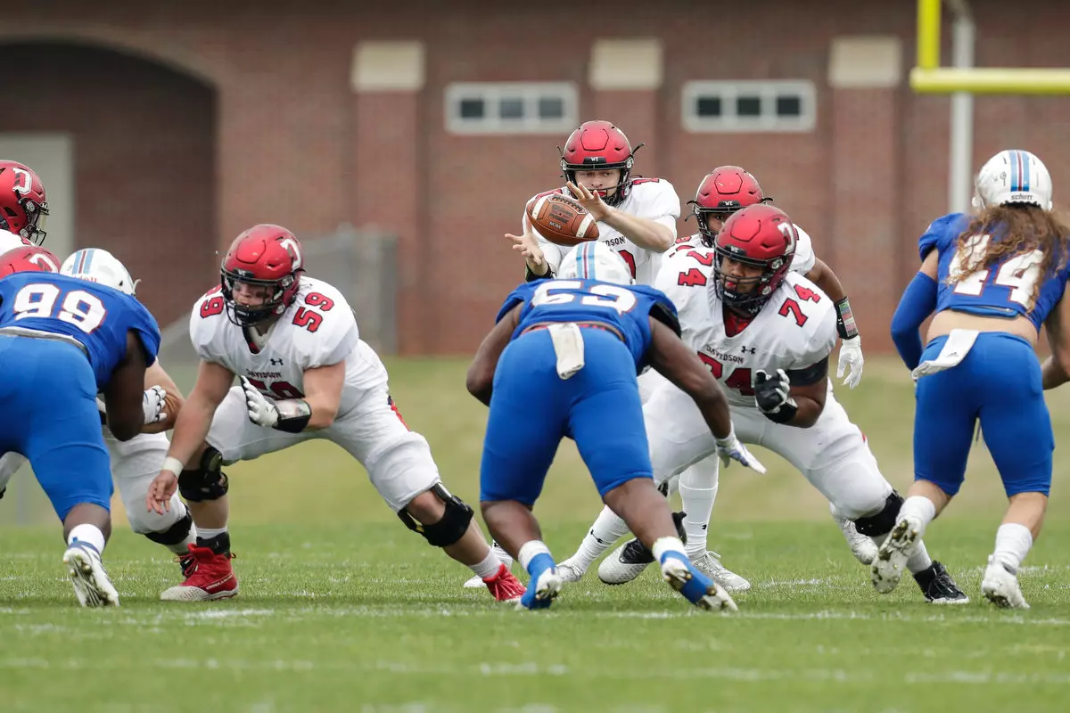 Presbyterian takes on Davidson in non-conference football action at Bailey Memorial Stadium on Saturday, April 10, 2021 in Clinton, South Carolina.