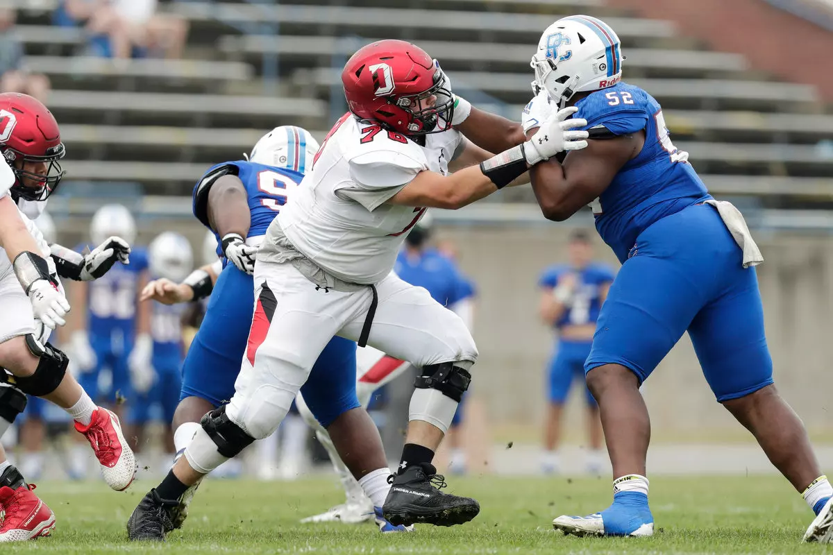 Presbyterian takes on Davidson in non-conference football action at Bailey Memorial Stadium on Saturday, April 10, 2021 in Clinton, South Carolina.