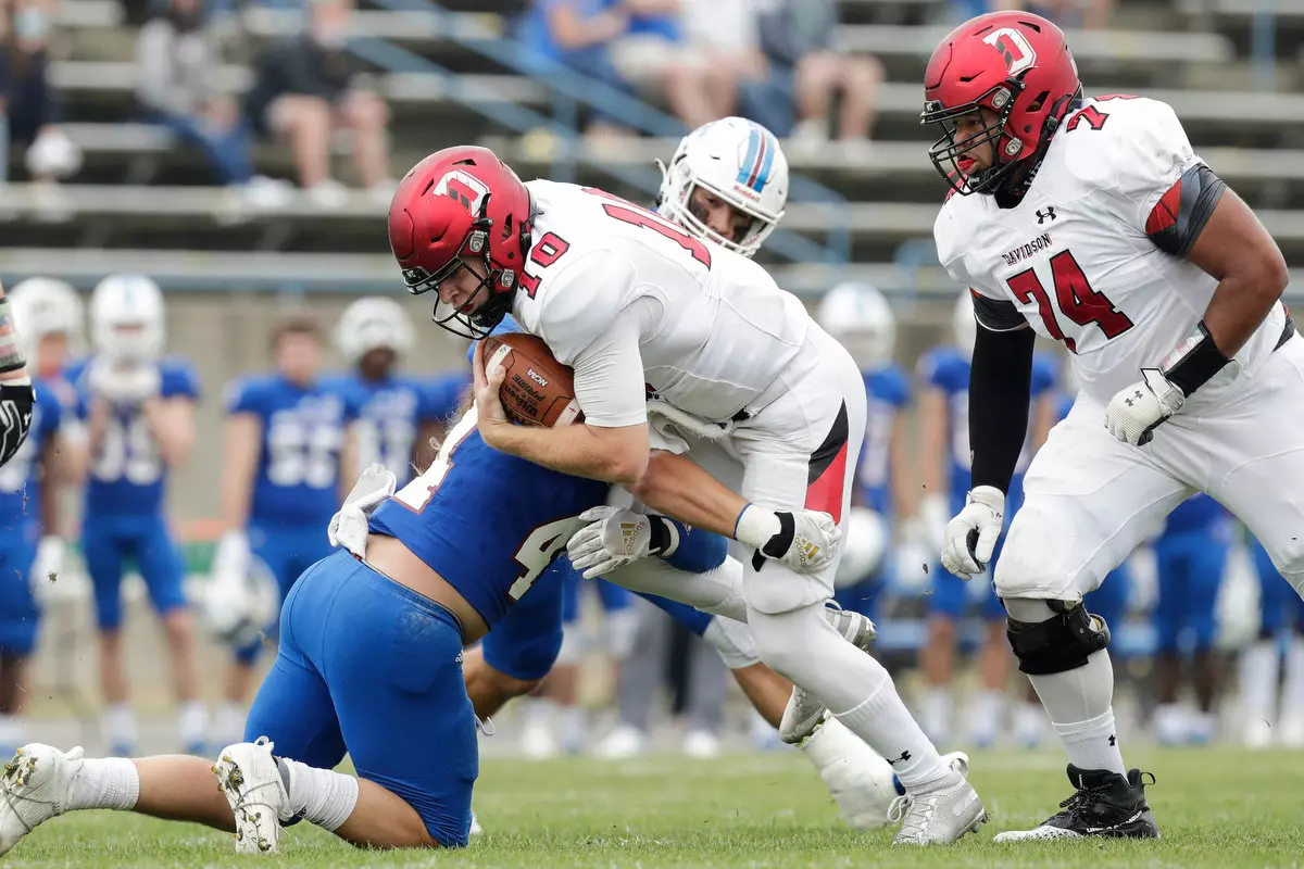 Presbyterian takes on Davidson in non-conference football action at Bailey Memorial Stadium on Saturday, April 10, 2021 in Clinton, South Carolina.