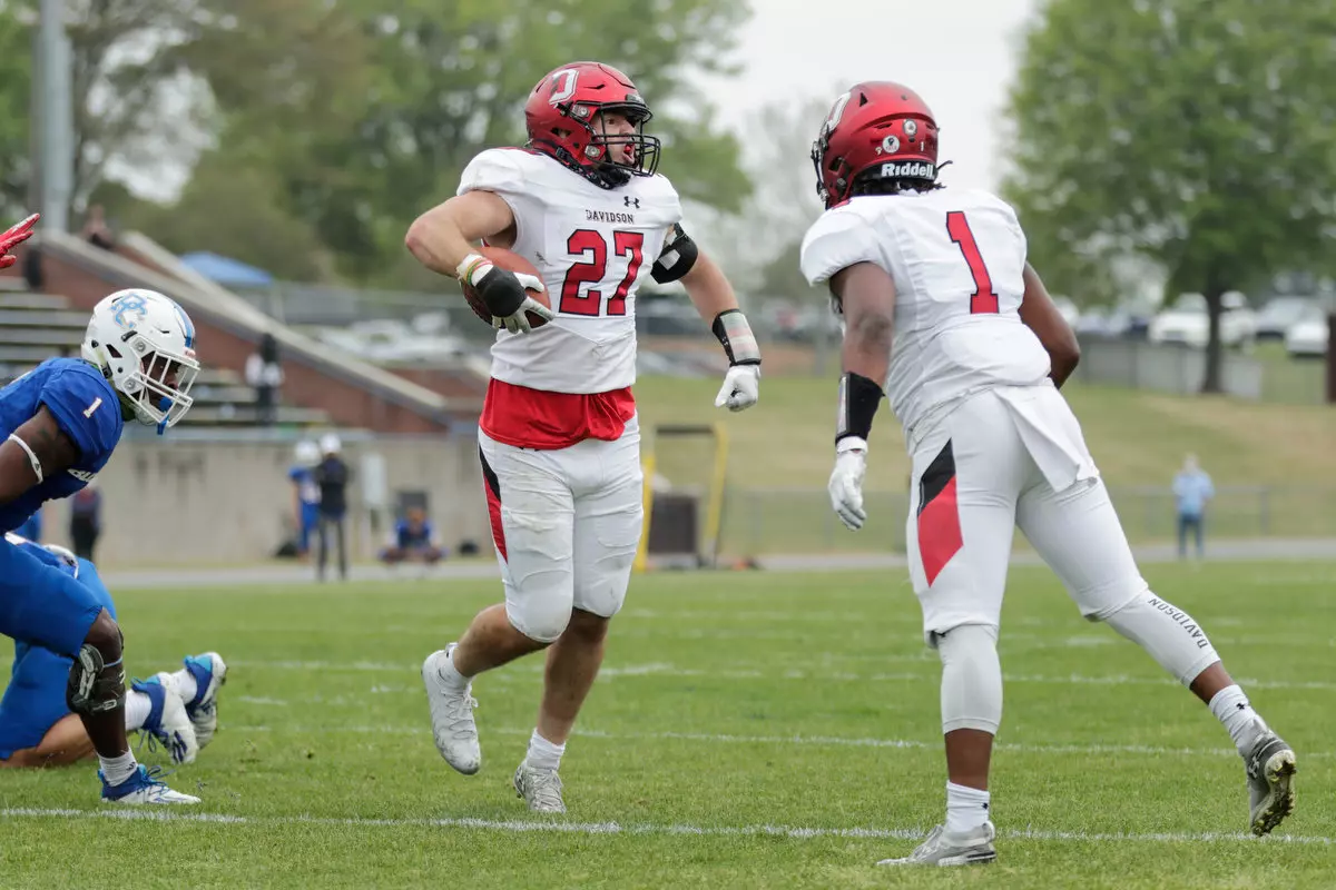 Presbyterian takes on Davidson in non-conference football action at Bailey Memorial Stadium on Saturday, April 10, 2021 in Clinton, South Carolina.