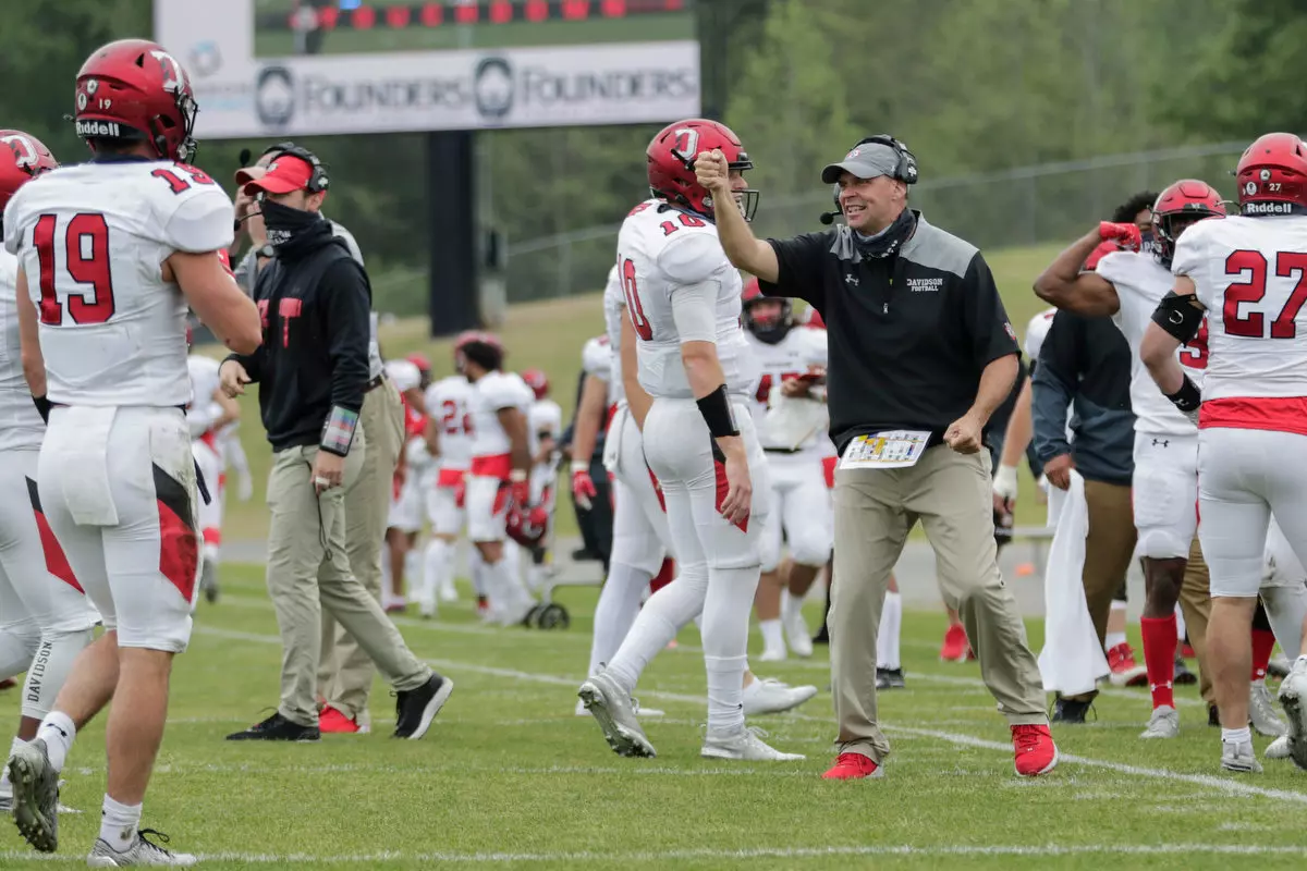 Presbyterian takes on Davidson in non-conference football action at Bailey Memorial Stadium on Saturday, April 10, 2021 in Clinton, South Carolina.