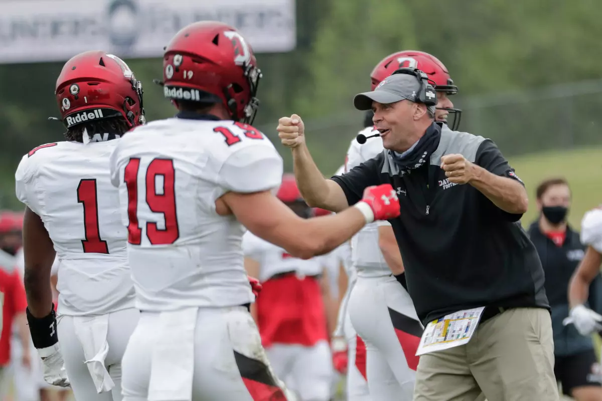 Presbyterian takes on Davidson in non-conference football action at Bailey Memorial Stadium on Saturday, April 10, 2021 in Clinton, South Carolina.