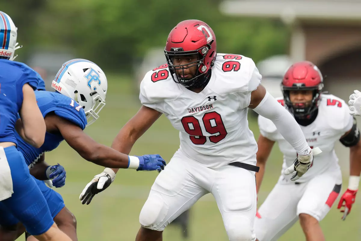 Presbyterian takes on Davidson in non-conference football action at Bailey Memorial Stadium on Saturday, April 10, 2021 in Clinton, South Carolina.