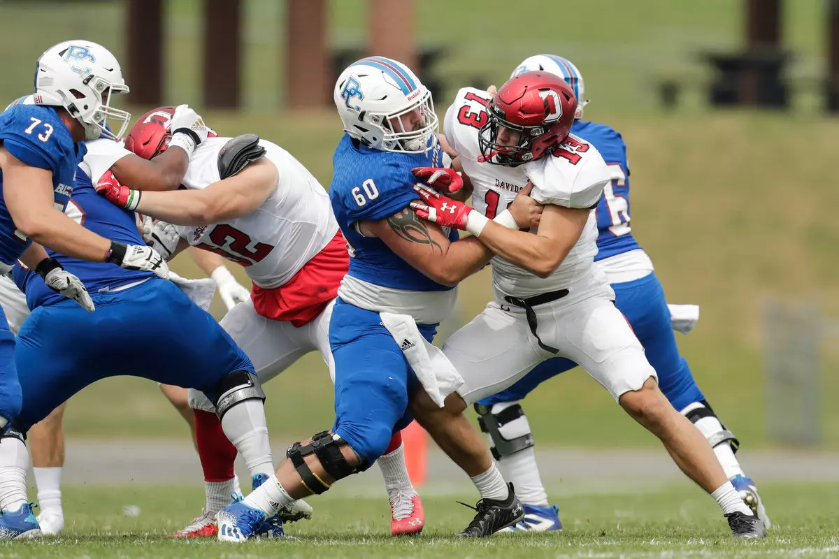 Presbyterian takes on Davidson in non-conference football action at Bailey Memorial Stadium on Saturday, April 10, 2021 in Clinton, South Carolina.