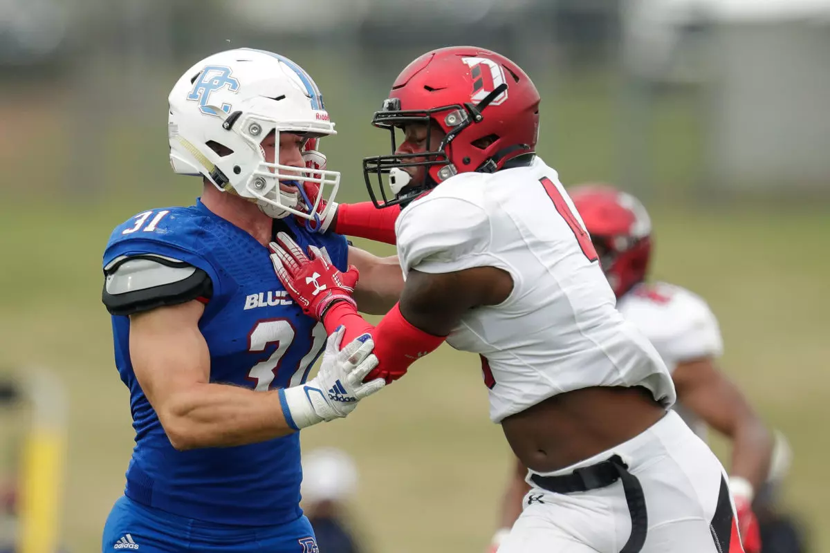 Presbyterian takes on Davidson in non-conference football action at Bailey Memorial Stadium on Saturday, April 10, 2021 in Clinton, South Carolina.