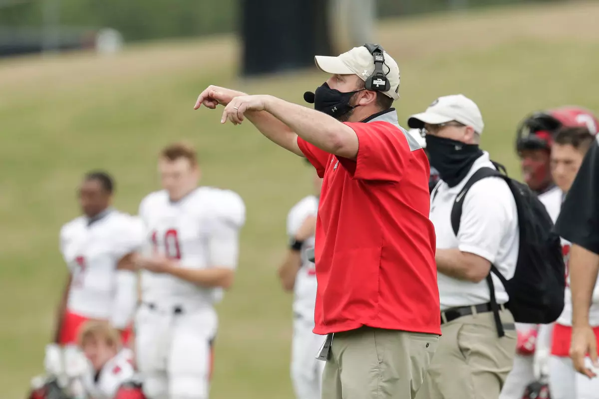 Presbyterian takes on Davidson in non-conference football action at Bailey Memorial Stadium on Saturday, April 10, 2021 in Clinton, South Carolina.