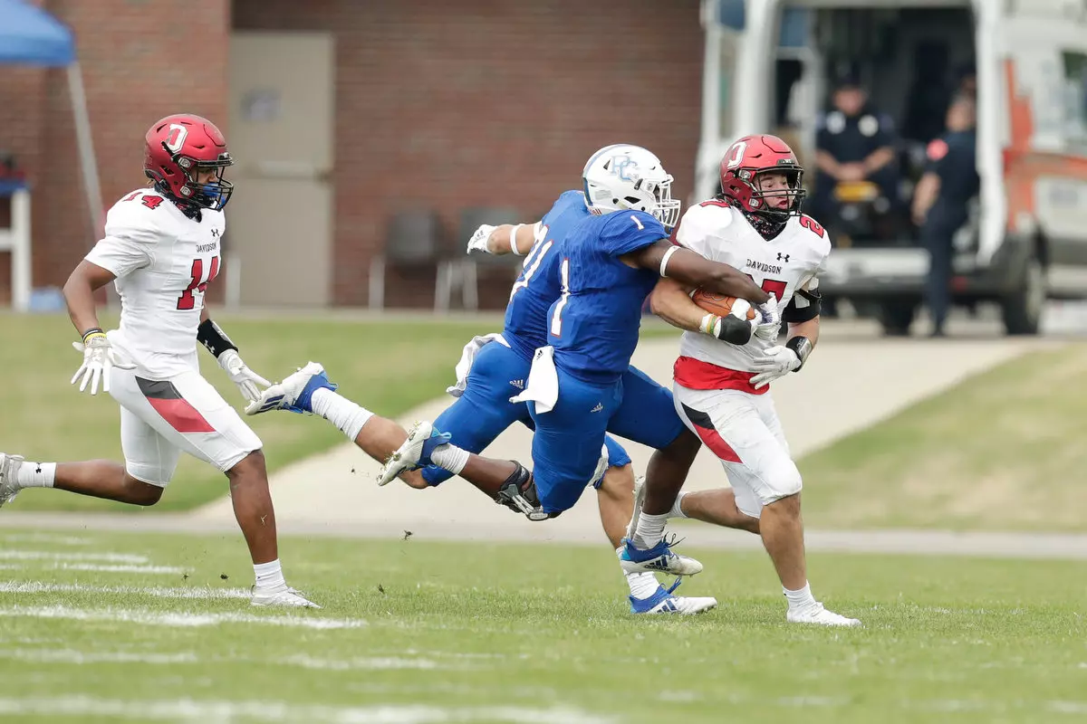Presbyterian takes on Davidson in non-conference football action at Bailey Memorial Stadium on Saturday, April 10, 2021 in Clinton, South Carolina.