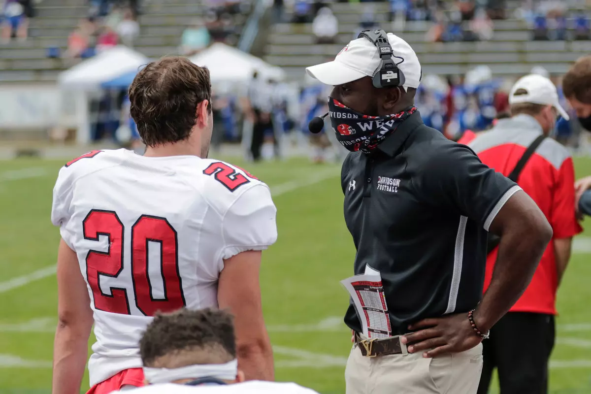 Presbyterian takes on Davidson in non-conference football action at Bailey Memorial Stadium on Saturday, April 10, 2021 in Clinton, South Carolina.