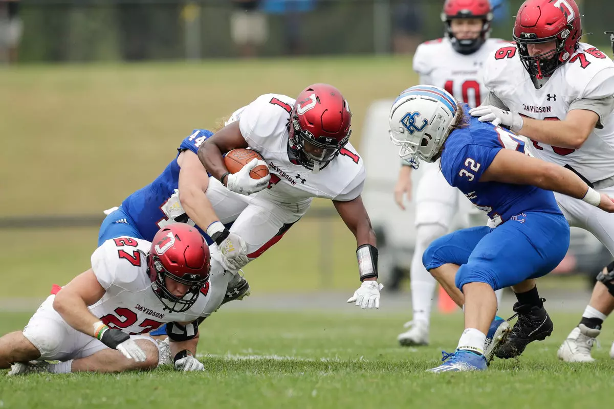 Presbyterian takes on Davidson in non-conference football action at Bailey Memorial Stadium on Saturday, April 10, 2021 in Clinton, South Carolina.