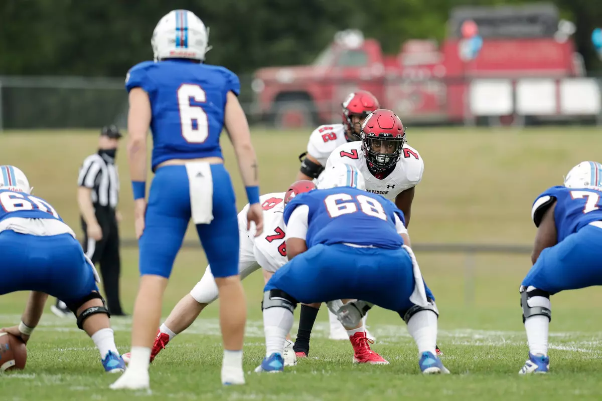 Presbyterian takes on Davidson in non-conference football action at Bailey Memorial Stadium on Saturday, April 10, 2021 in Clinton, South Carolina.