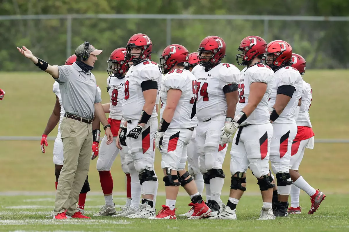 Presbyterian takes on Davidson in non-conference football action at Bailey Memorial Stadium on Saturday, April 10, 2021 in Clinton, South Carolina.