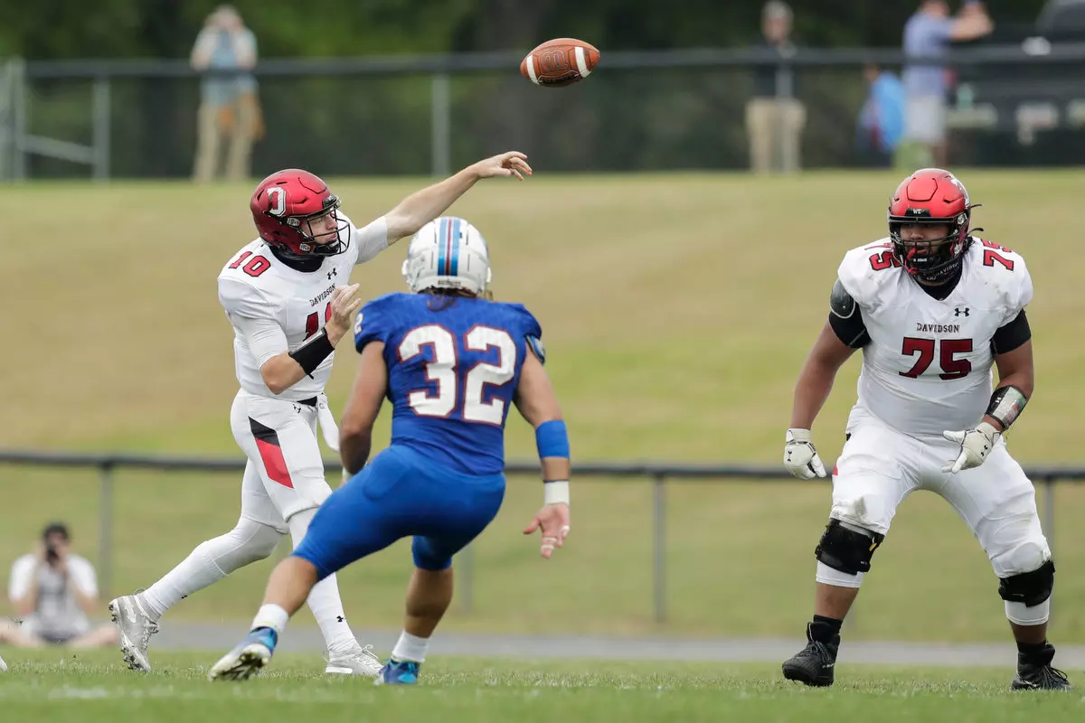 Presbyterian takes on Davidson in non-conference football action at Bailey Memorial Stadium on Saturday, April 10, 2021 in Clinton, South Carolina.