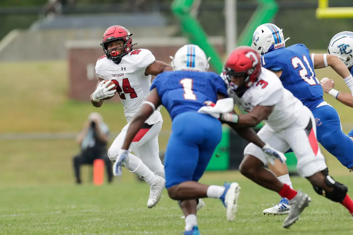Presbyterian takes on Davidson in non-conference football action at Bailey Memorial Stadium on Saturday, April 10, 2021 in Clinton, South Carolina.