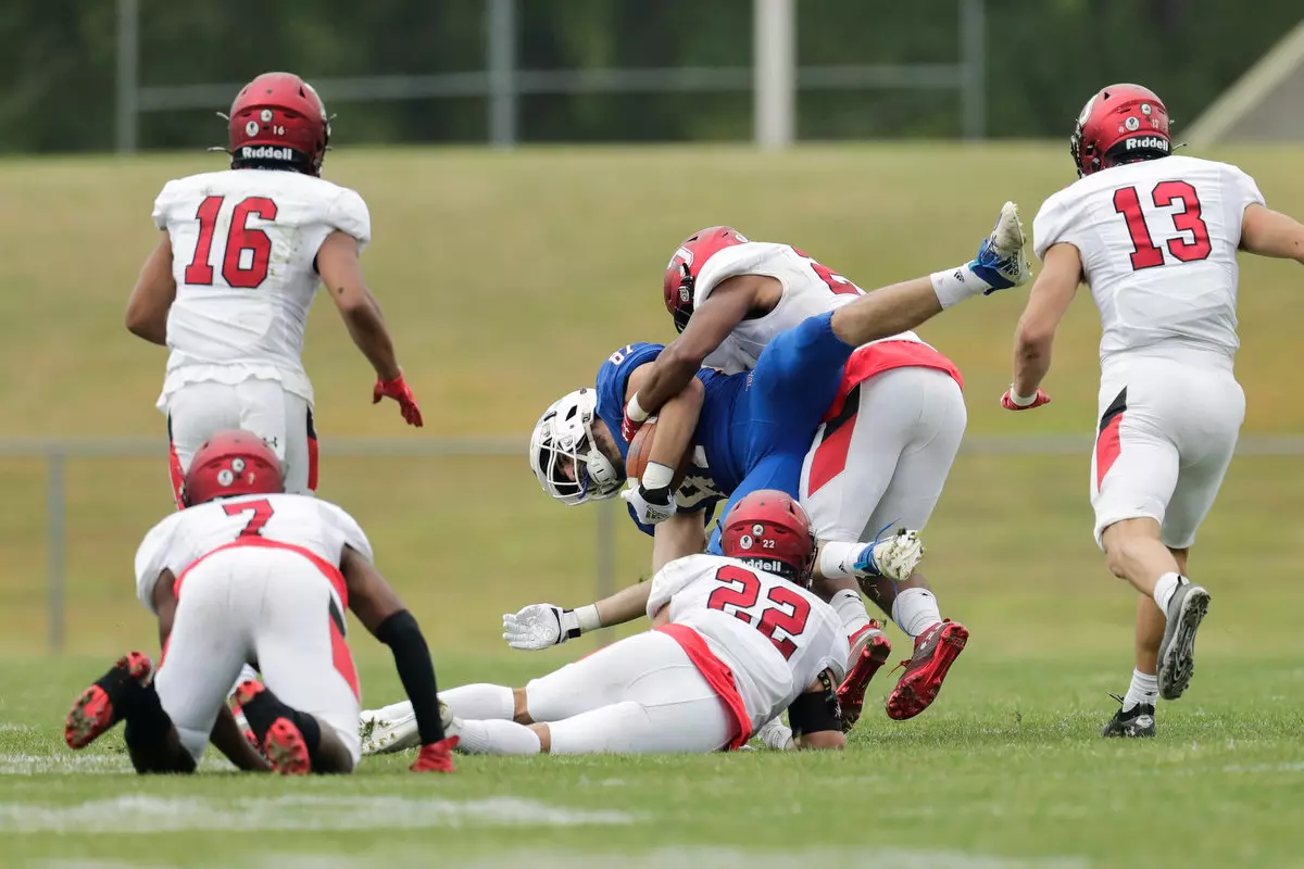 Presbyterian takes on Davidson in non-conference football action at Bailey Memorial Stadium on Saturday, April 10, 2021 in Clinton, South Carolina.