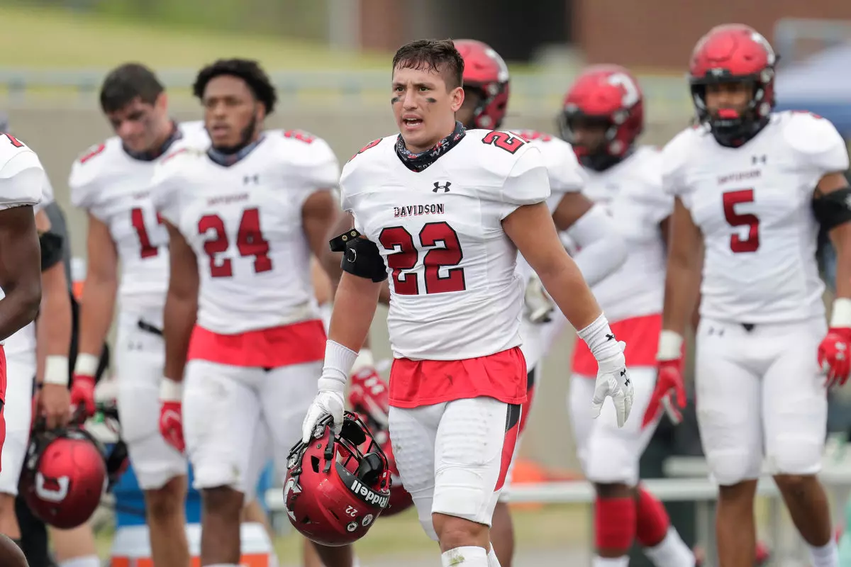 Presbyterian takes on Davidson in non-conference football action at Bailey Memorial Stadium on Saturday, April 10, 2021 in Clinton, South Carolina.