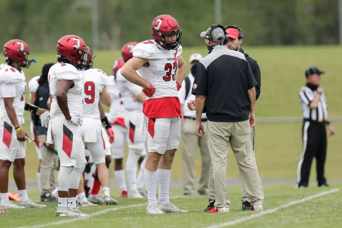 Presbyterian takes on Davidson in non-conference football action at Bailey Memorial Stadium on Saturday, April 10, 2021 in Clinton, South Carolina.