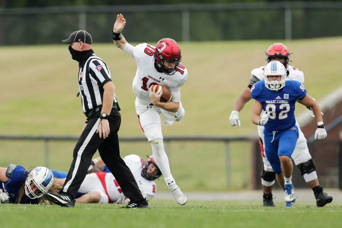Presbyterian takes on Davidson in non-conference football action at Bailey Memorial Stadium on Saturday, April 10, 2021 in Clinton, South Carolina.