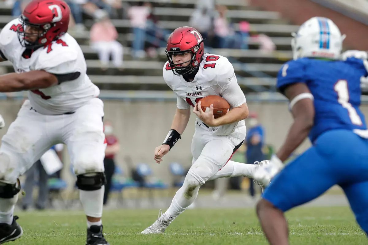 Presbyterian takes on Davidson in non-conference football action at Bailey Memorial Stadium on Saturday, April 10, 2021 in Clinton, South Carolina.