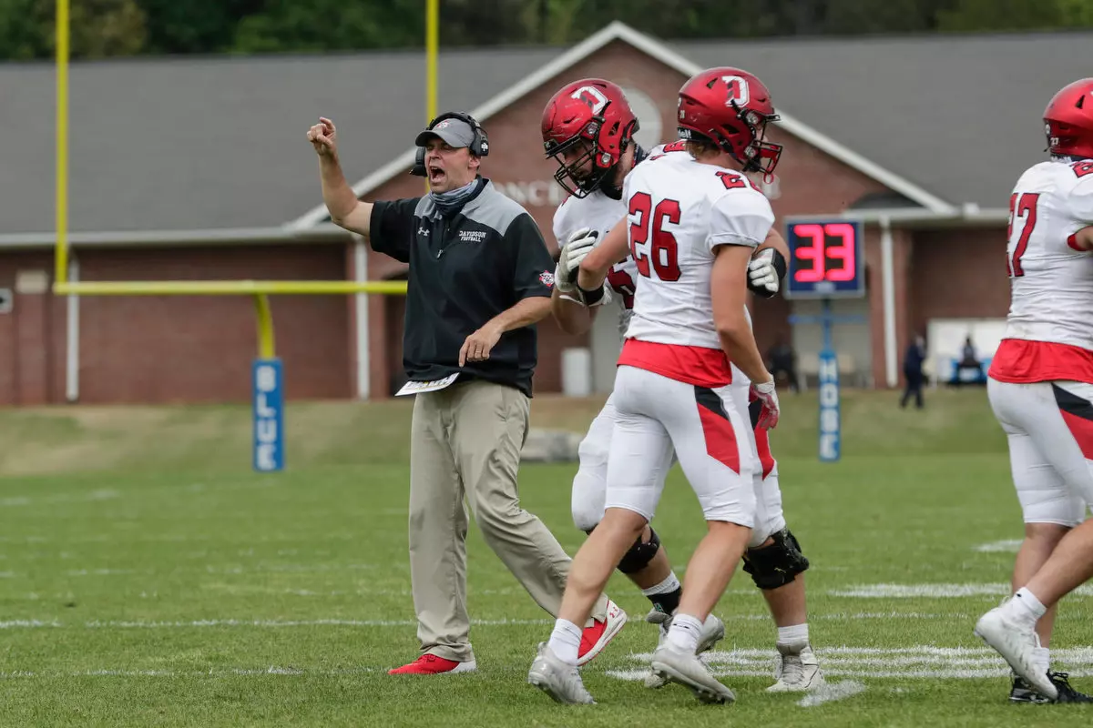 Presbyterian takes on Davidson in non-conference football action at Bailey Memorial Stadium on Saturday, April 10, 2021 in Clinton, South Carolina.