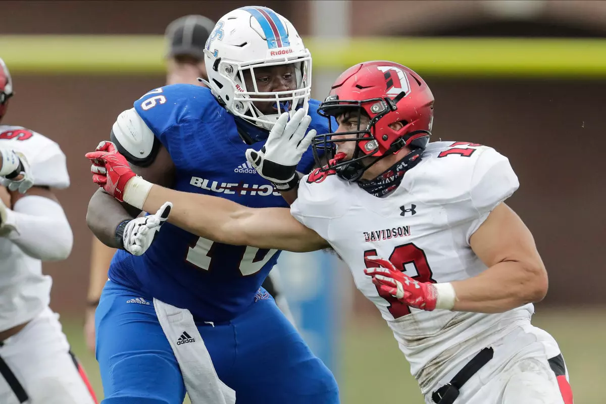 Presbyterian takes on Davidson in non-conference football action at Bailey Memorial Stadium on Saturday, April 10, 2021 in Clinton, South Carolina.