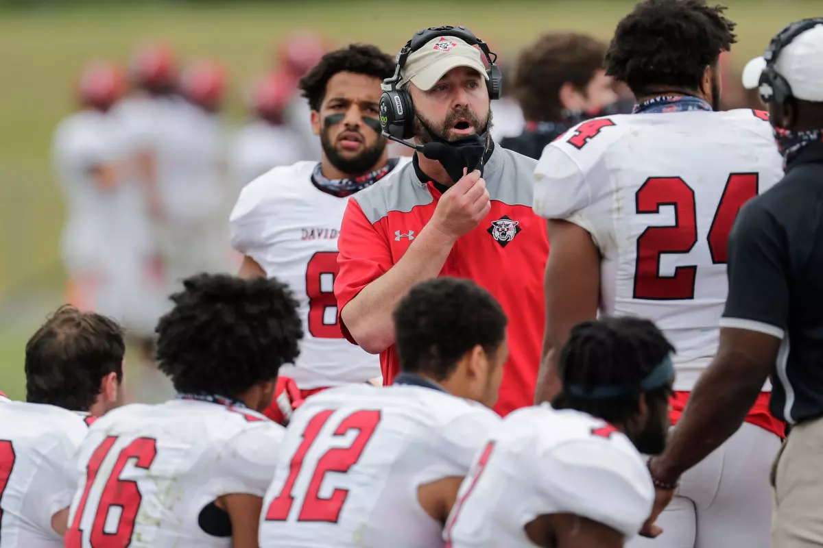 Presbyterian takes on Davidson in non-conference football action at Bailey Memorial Stadium on Saturday, April 10, 2021 in Clinton, South Carolina.