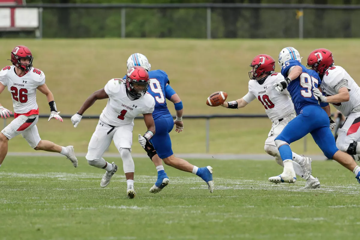 Presbyterian takes on Davidson in non-conference football action at Bailey Memorial Stadium on Saturday, April 10, 2021 in Clinton, South Carolina.