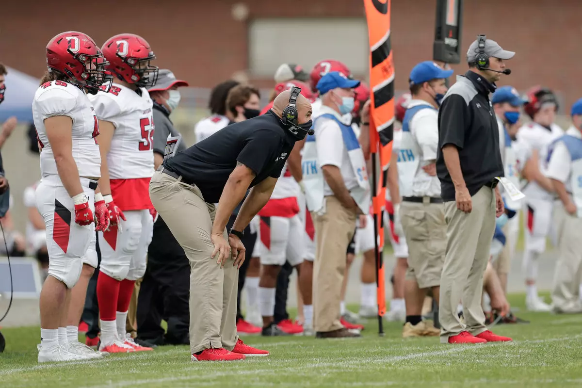 Presbyterian takes on Davidson in non-conference football action at Bailey Memorial Stadium on Saturday, April 10, 2021 in Clinton, South Carolina.